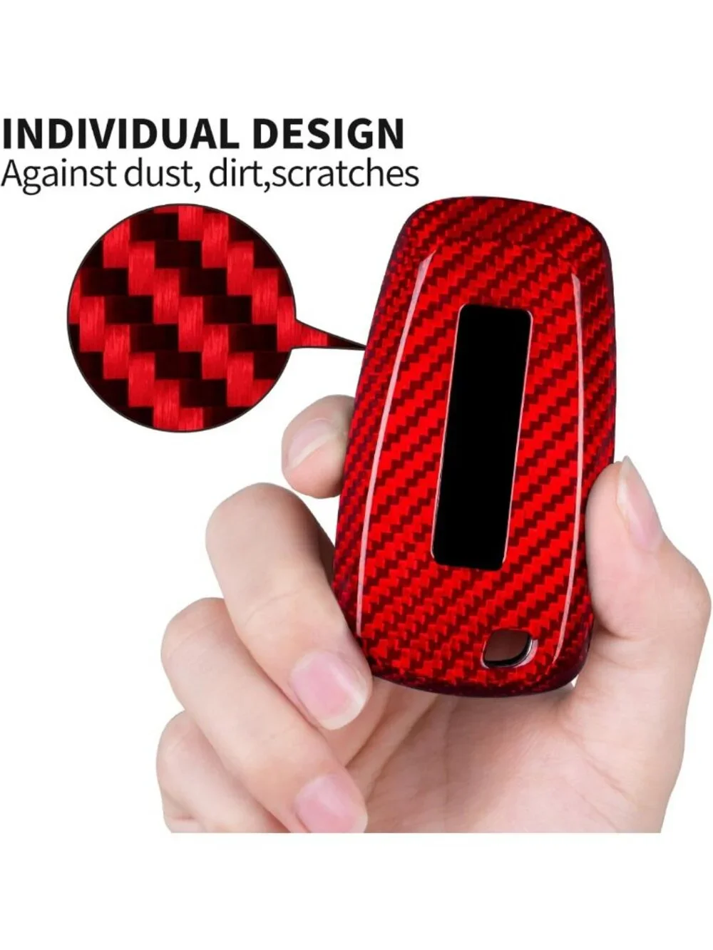 Stylish Key Fob Cover for Ford Vehicles - Real Glass Fiber, Keychain Included